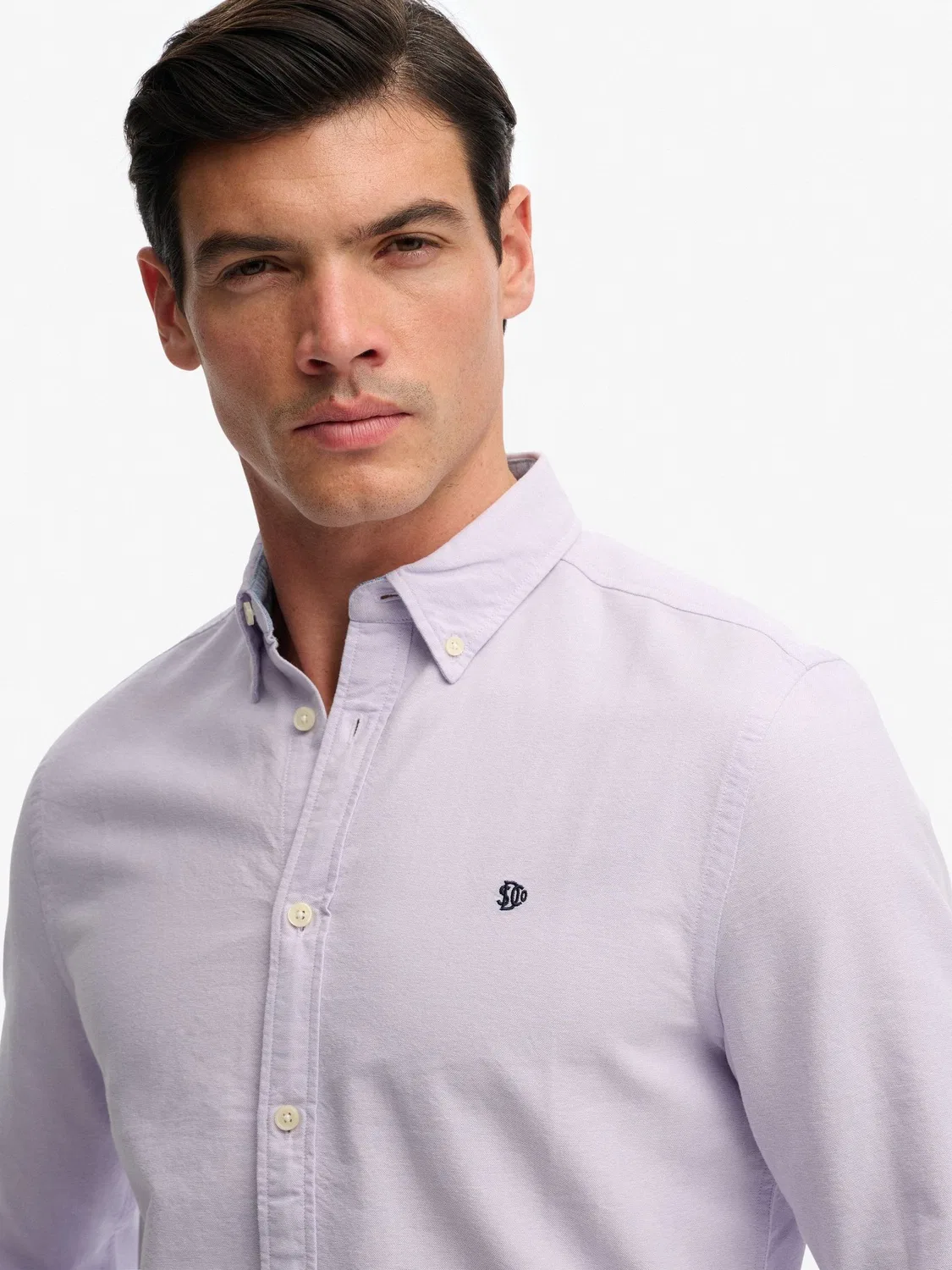 Рубашка Оксфорд, Relaxed fit Superdry, фиолетовый