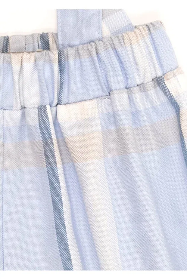 Детские шорты для мальчиков хлопковые Organic Strappy Blue Plaid Spring Baby Boy Ozmoz By Mukadder Özden, Blue — фото 3