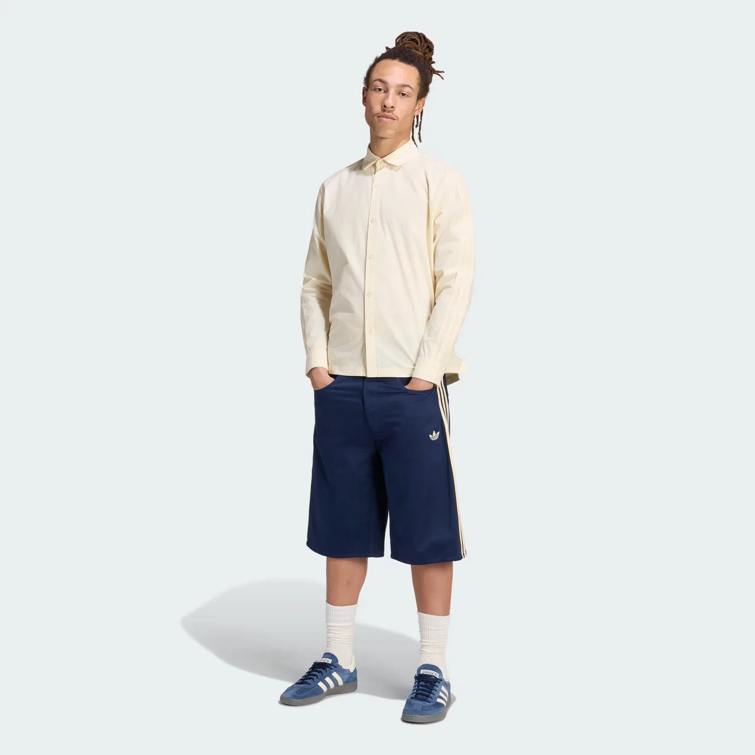 Мужские джинсовые шорты свободного кроя Firebird Twill Jorts Adidas Originals, темно-синий — фото 3