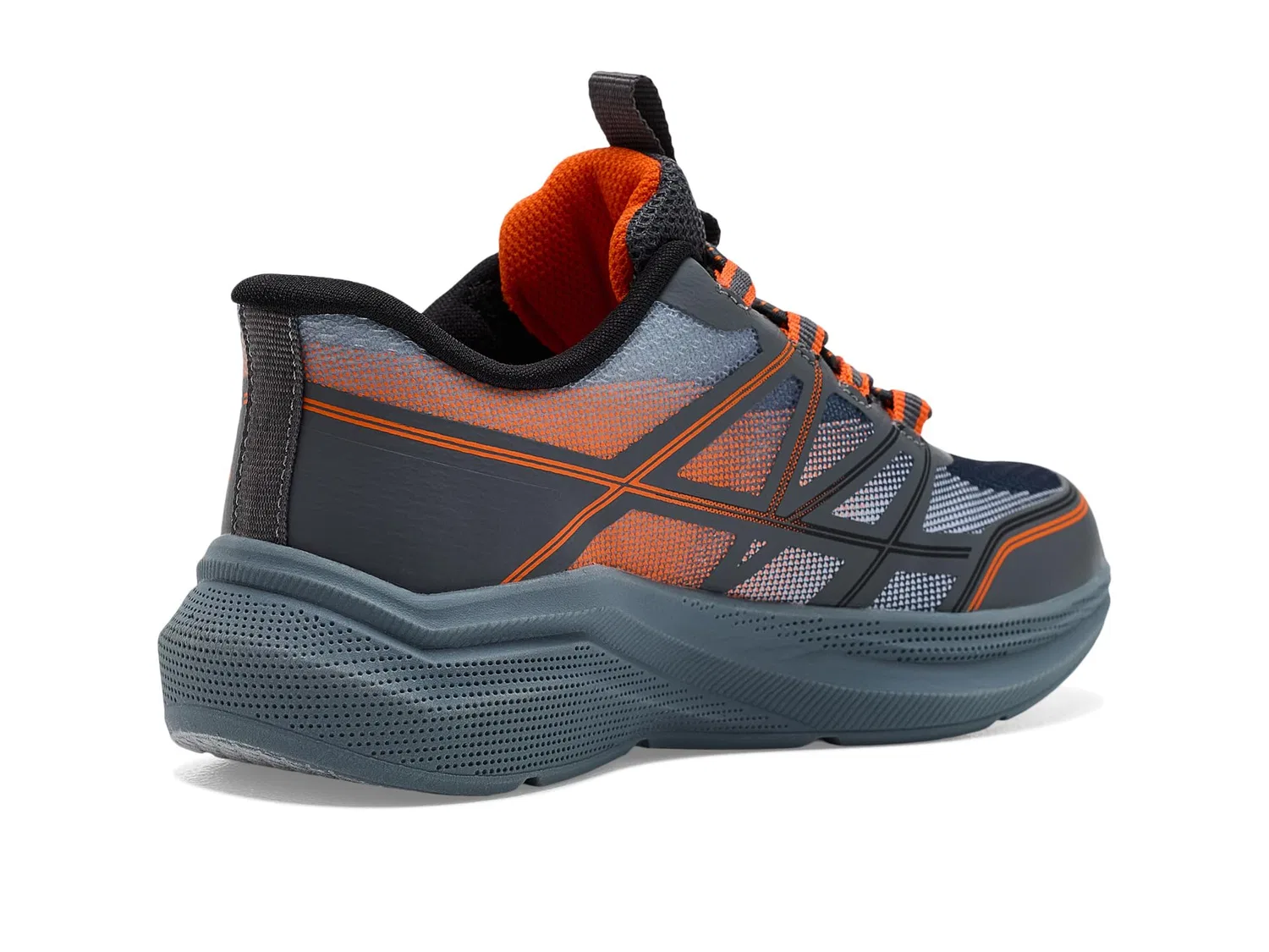 Кроссовки Hands Free Slip-Ins-Microspec Velocity 404220L (для маленьких и больших детей) Skechers Kids, Charcoal/Orange — фото 4