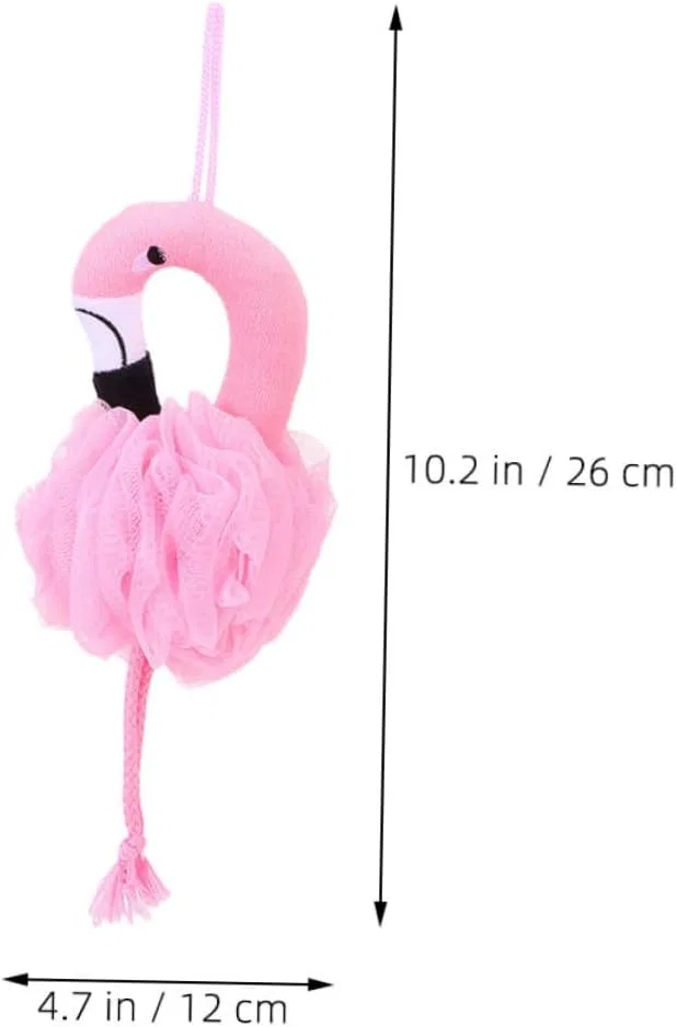 Детская мочалка для душа Flamingo, 4 шт, GALPADA, 26x12x9 см, Розовый — фото 2