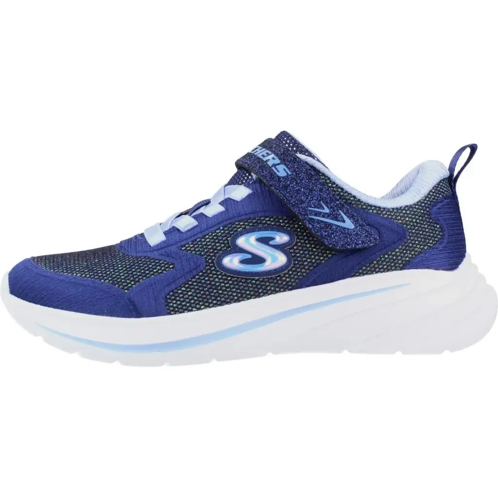 Детские кроссовки для девочек с блестящим верхом Wave 92 Skechers, Konigsblau Pastellblau — фото 2