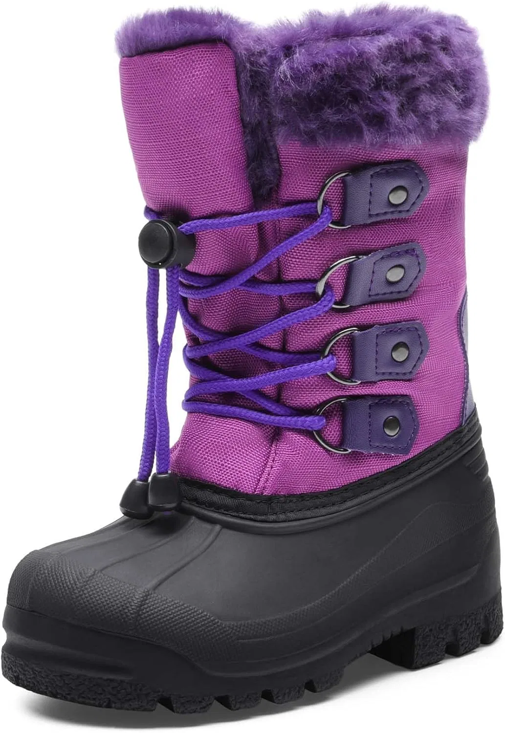 Детские зимние ботинки для снега с мехом DREAM PAIRS, Purple