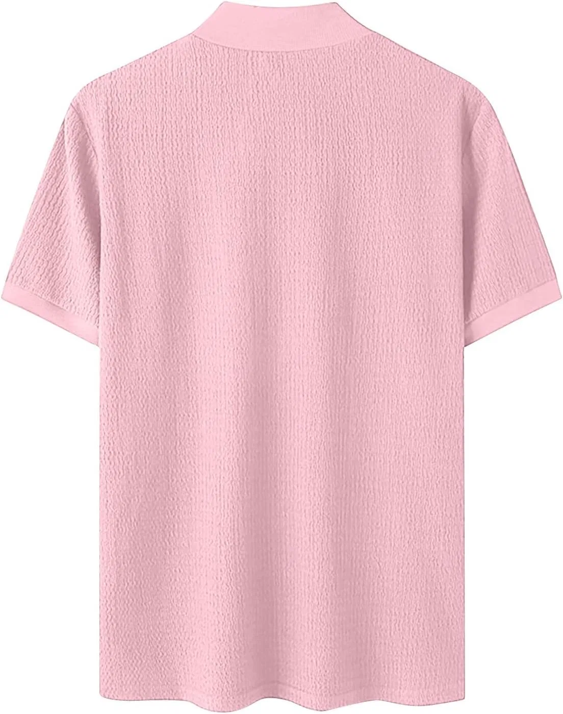 Мужская облегающая футболка с имитацией ворота Generic, Pink — фото 3