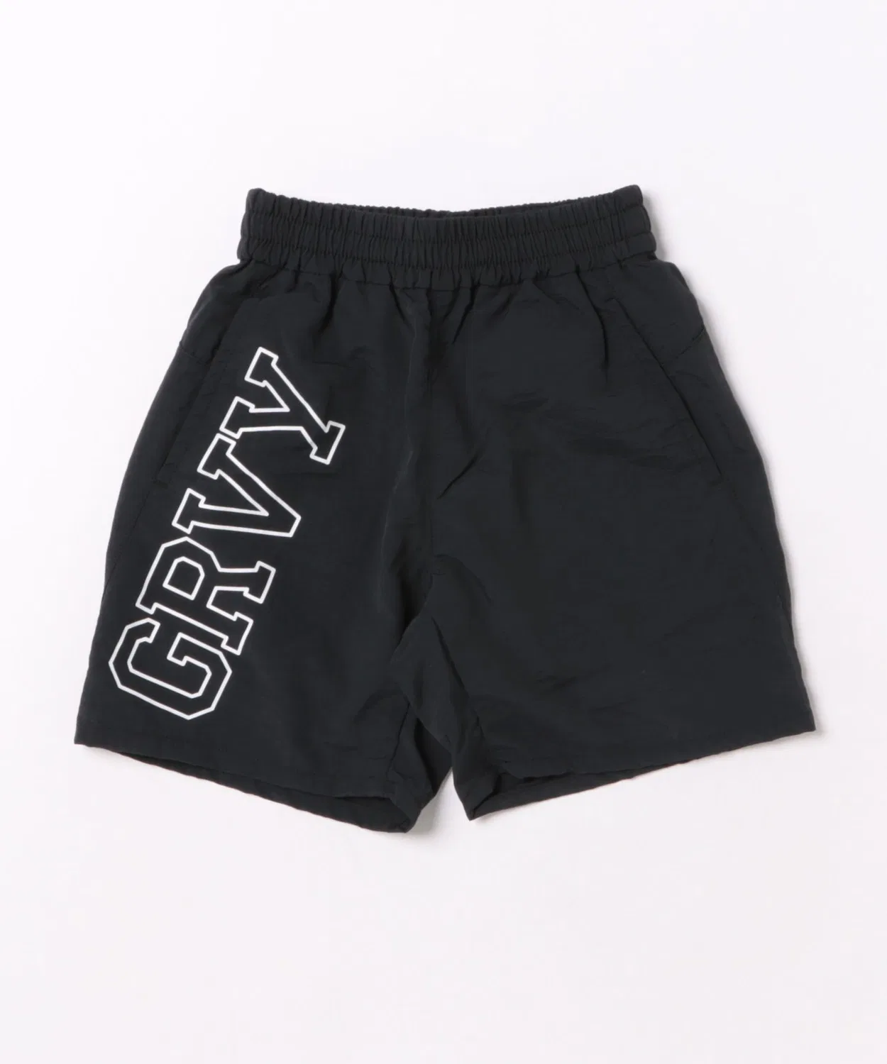 Детские шорты из нейлона с принтом GRVY CLRS GROOVY COLORS, Черный — фото 2