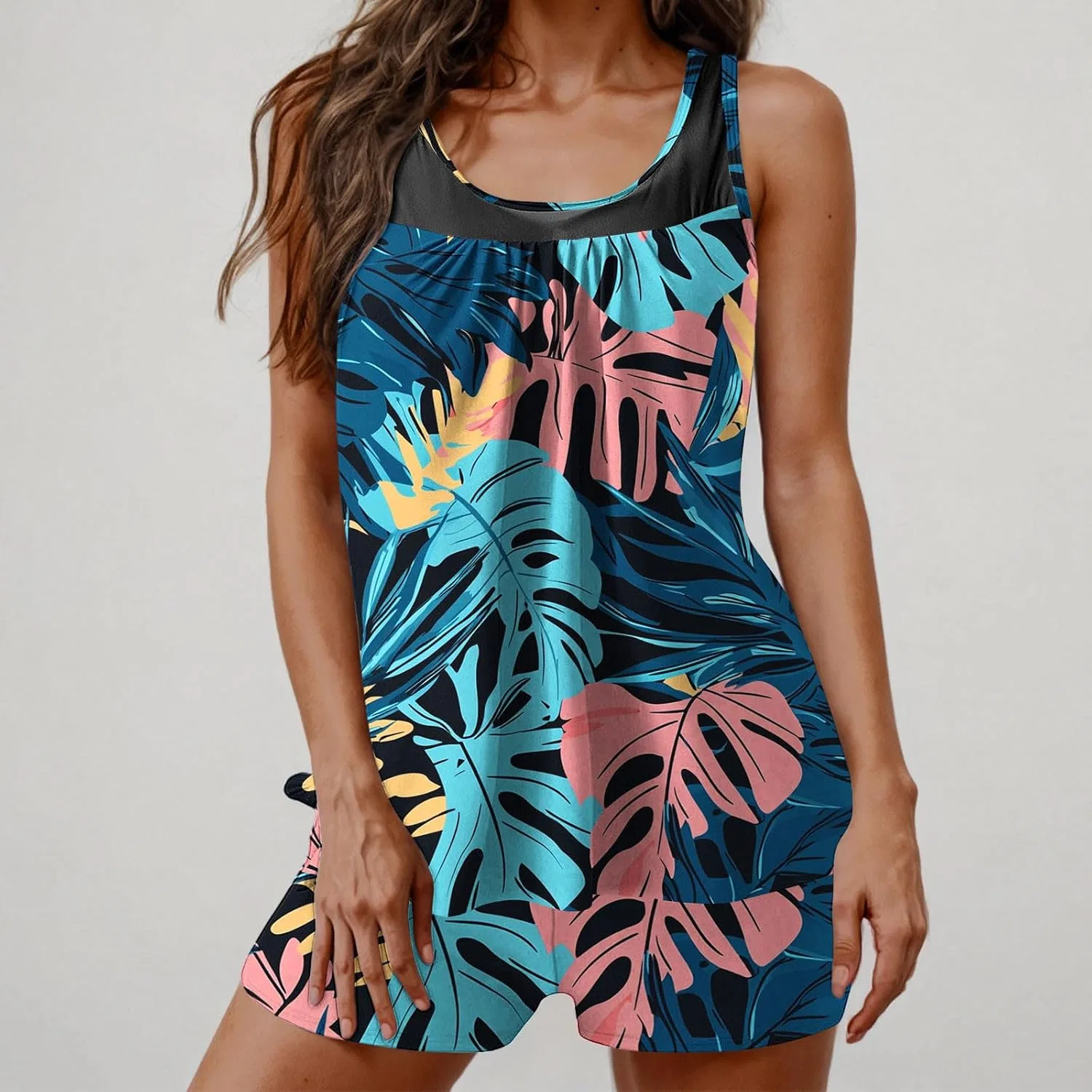Женский танкини с контролем живота Two Piece Bathing Suit, Multicolor — фото 3