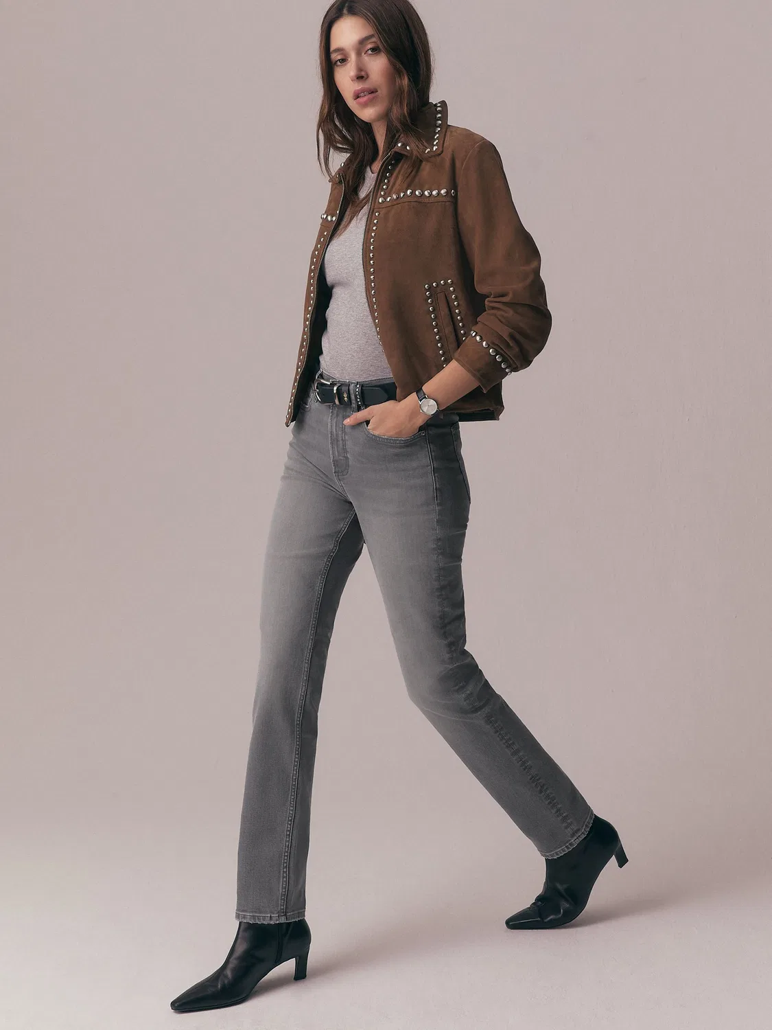 Джинсы Slim Mid Rise Stretch Next, серый