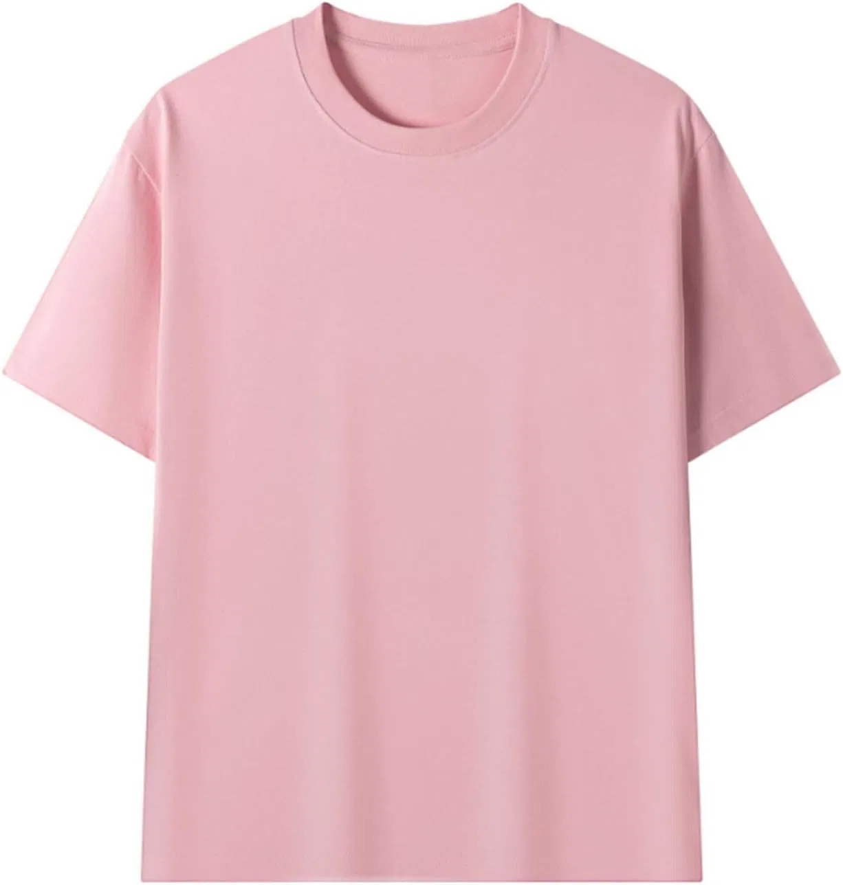 Мужская хлопковая футболка с круглым вырезом, Pink — фото 2