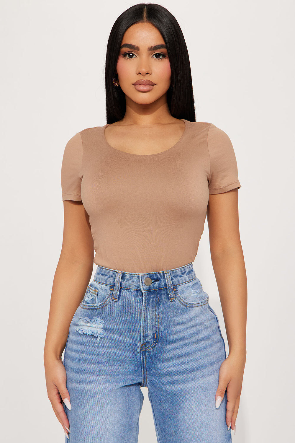 

Топ Fashion Nova JT50206, серо-коричневый