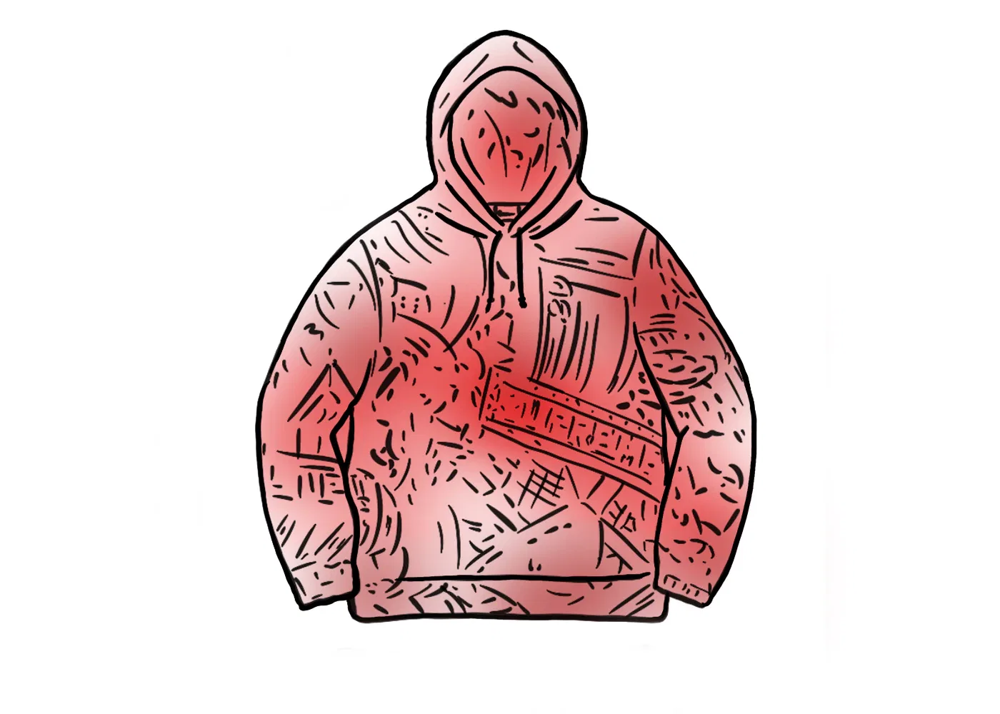 Мужской худи с принтом Bling Supreme, Red