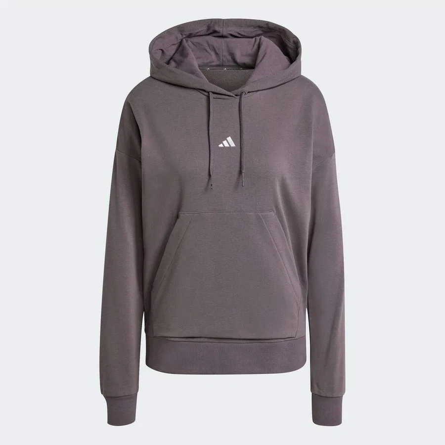 Женский худи с капюшоном из футера Adidas W Sl Ft Hd, Серый — фото 3