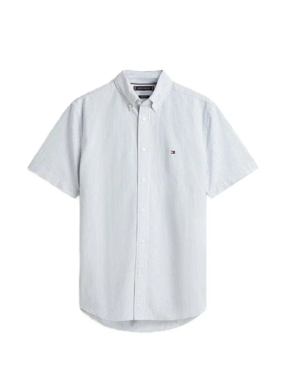 Рубашка Heritage Oxford с короткими рукавами в полоску Tommy Hilfiger, белый