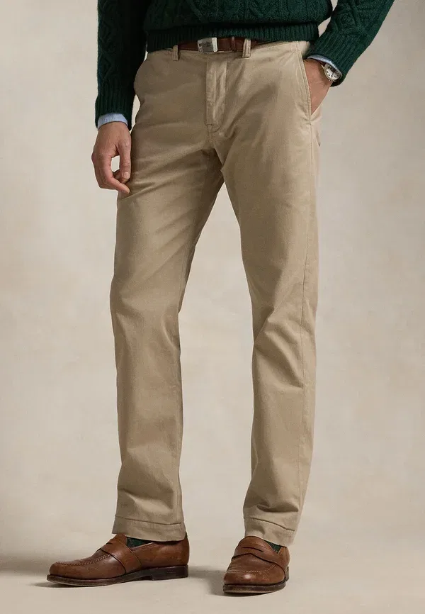 Брюки из хлопка с эластаном Bedford stretch straight fit chino pant Polo Ralph Lauren, khaki, хаки — фото 3