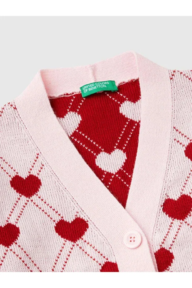 Детский кардиган для девочек хлопковый Benetton, Mixx — фото 2