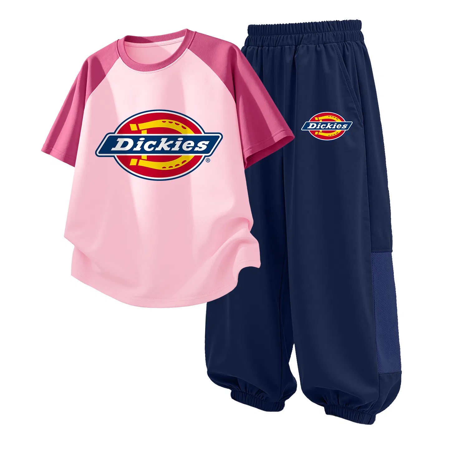 Детский спортивный комплект с принтом S Logo Dickies, Raspberry Pink/Navy Blue