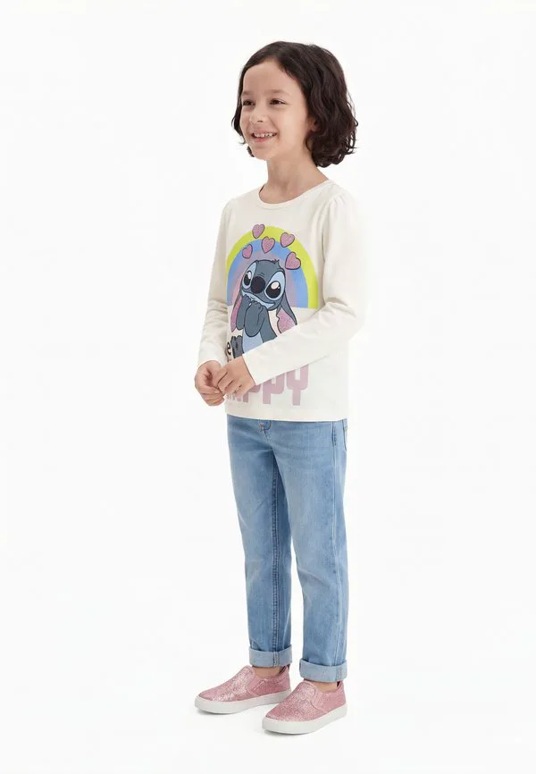 Топ с длинными рукавами nmfdiana stitch Name It, Cloud Dancer