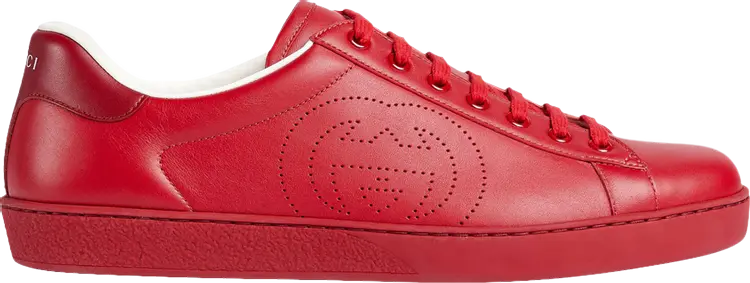 

Кроссовки Gucci Ace Interlocking G - Hibiscus Red, красный