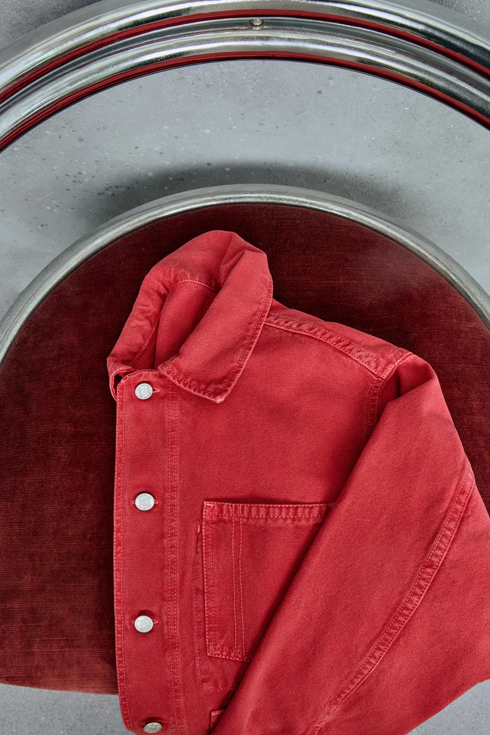 STORIESZ - Холщовая рубашка-куртка ZARA, Red — фото 4