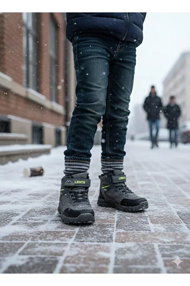 Детские зимние ботинки с защитой от воды и холода Lento, Gray Black — фото 4