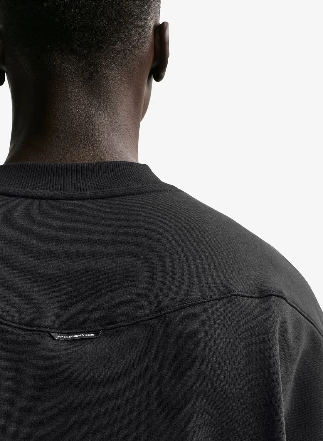 Свитшот с начесом, свободный крой, M nk tf si brsh crew, Nike, черный — фото 4