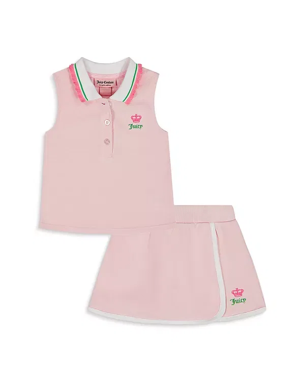 Детский комплект для девочек из пике поло и шорт Juicy Couture, Orchid Pink