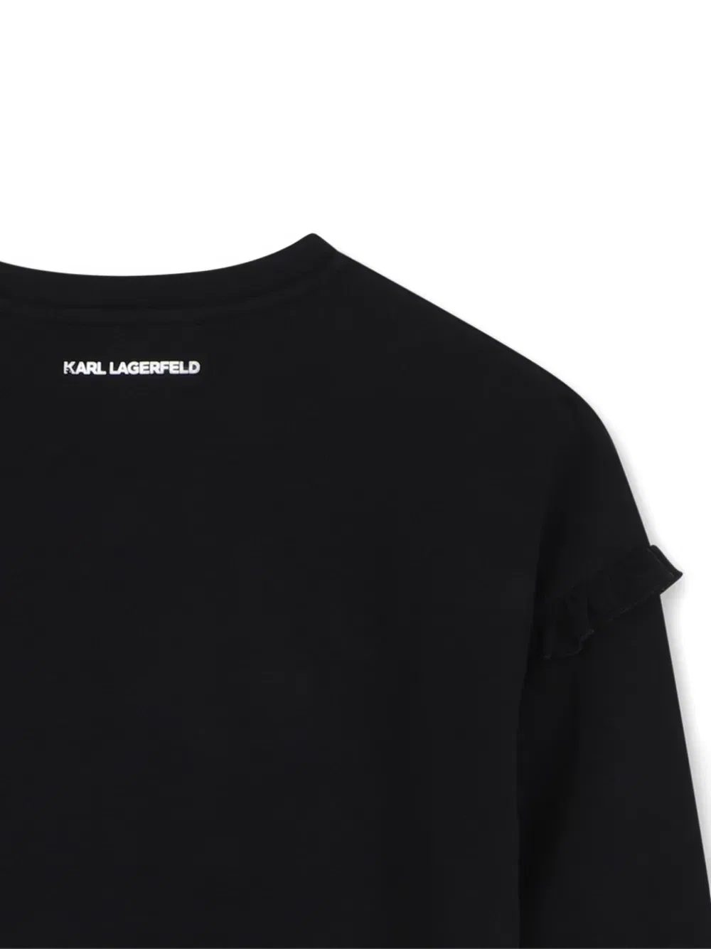 Платье с длинными рукавами и оборками Karl Lagerfeld Kids, черный — фото 3