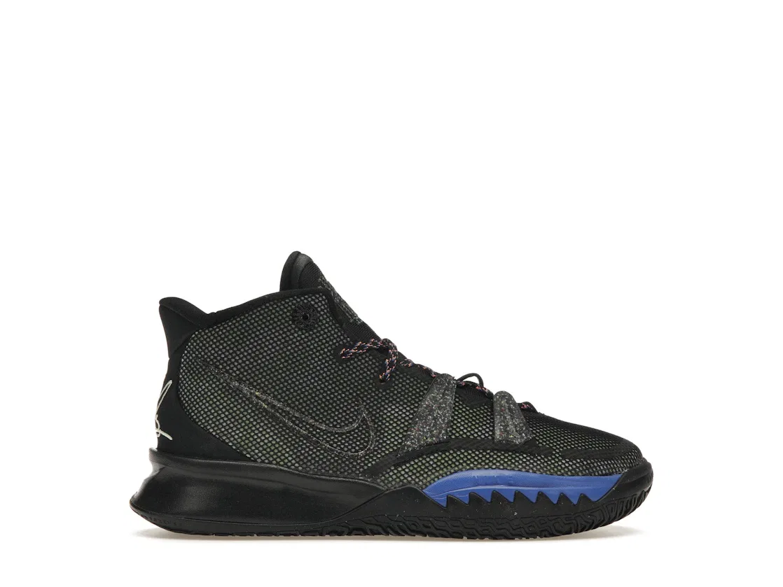 Детские кроссовки для мальчиков с принтом Nike Kyrie 7 Nike, Black/Black/Lime Ice/Total Orange