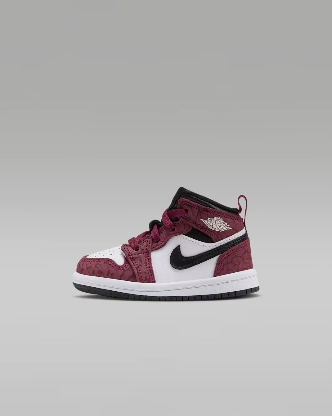 Кроссовки детские Nike Jordan 1 Mid SE, темно-красный/белый