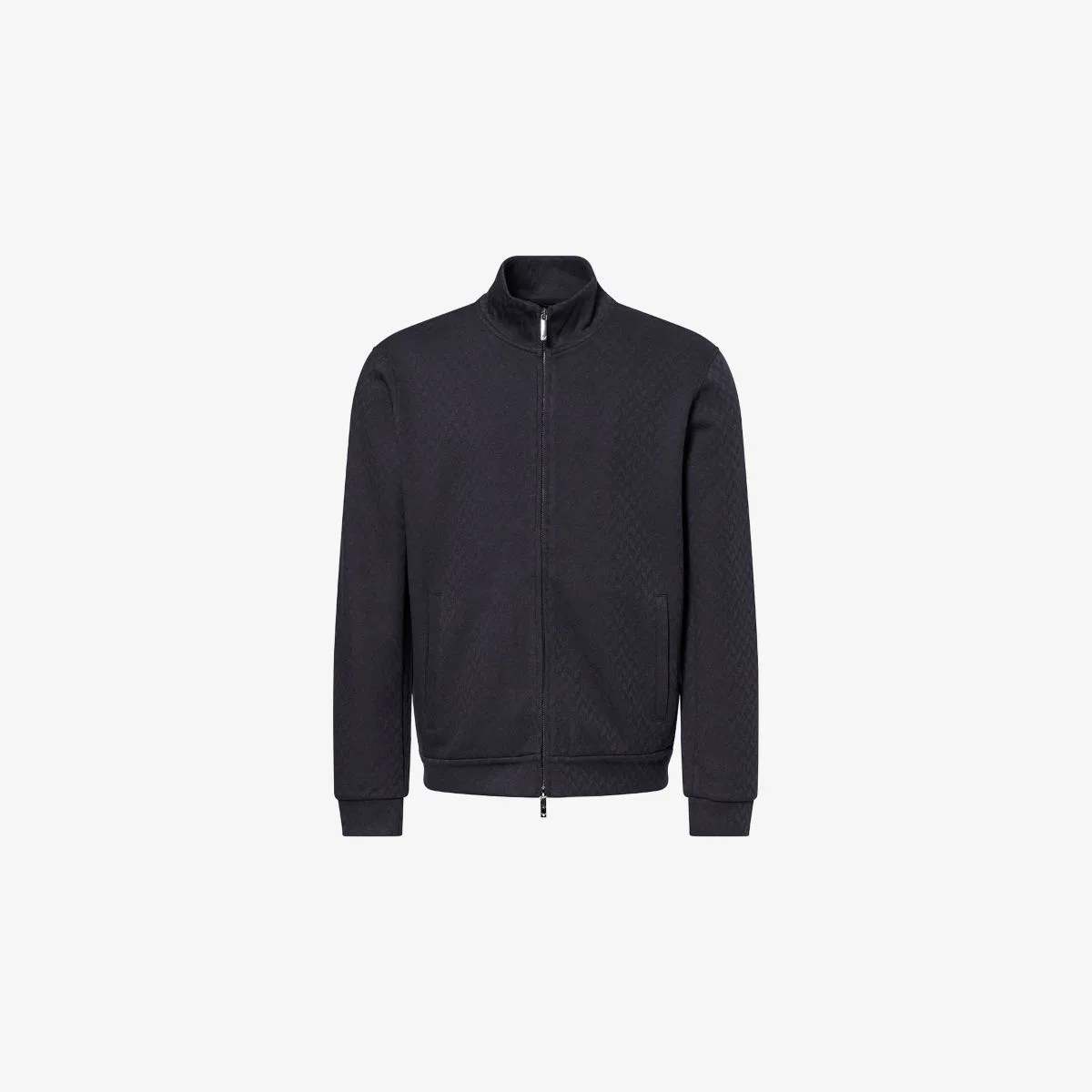 Спортивная куртка из хлопковой смеси с высоким воротником и монограммой Emporio Armani