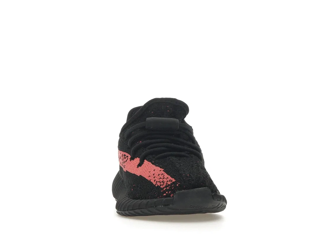 Детские кроссовки для мальчиков и девочек с принтом Adidas Yeezy Boost 350 V2, Core Black/Red/Core Black — фото 2