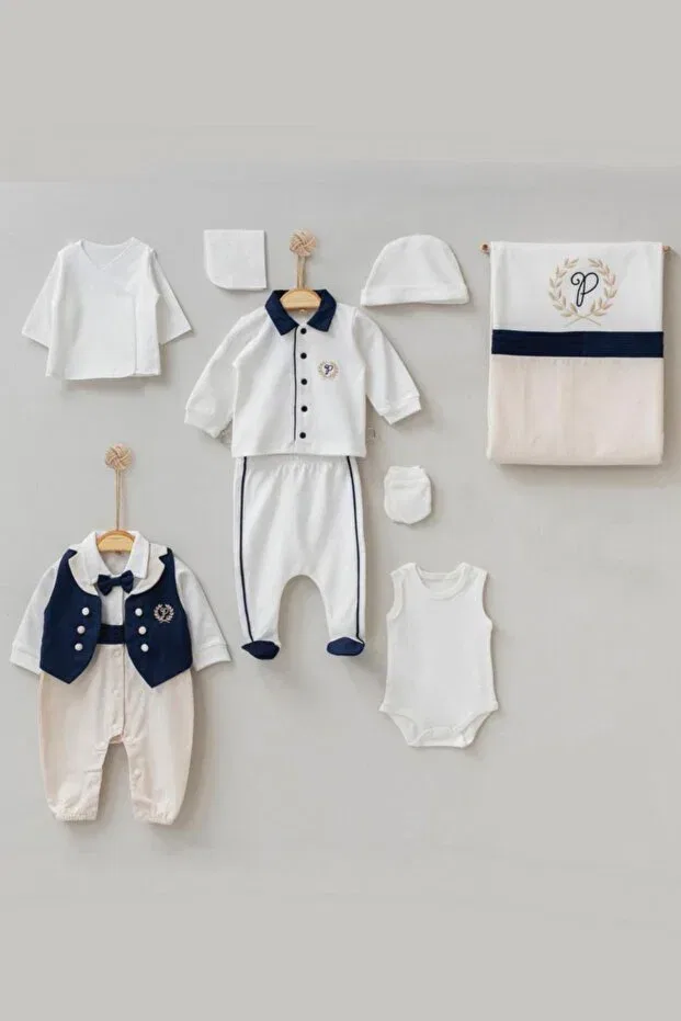 Детский комплект для новорожденных хлопковый Basics Cherub Baby, Navy Blue