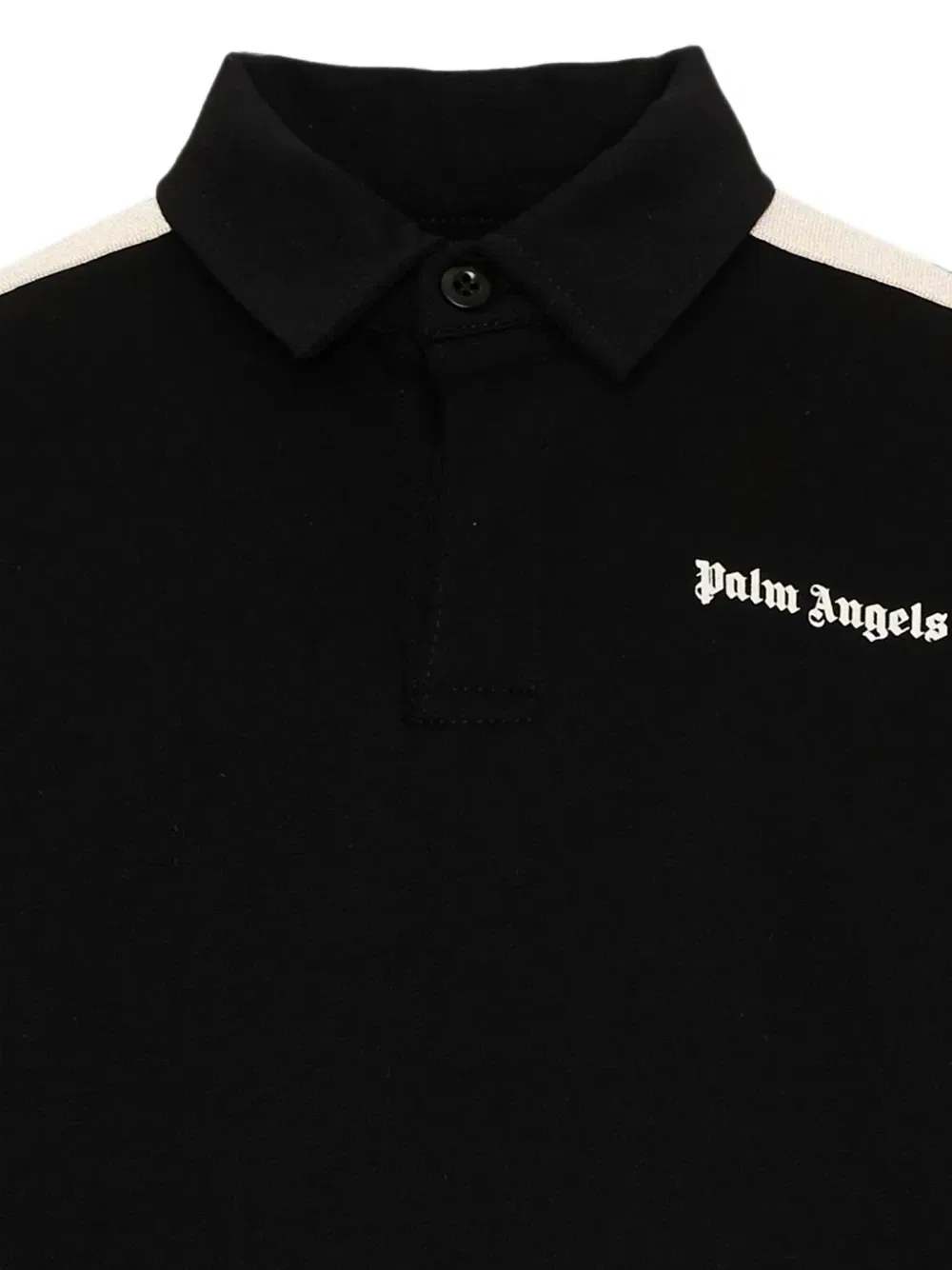 Поло с боковыми полосками с логотипом Palm Angels Kids, черный — фото 4