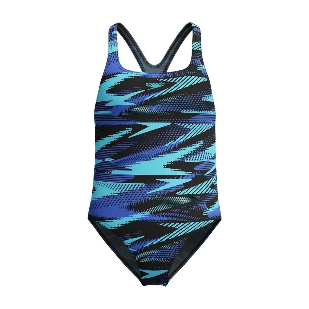 Детский слитный купальник для девочек Hyperboom Allover Medalist Speedo, Blau