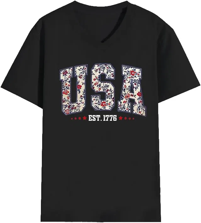 Футболка с цветочным принтом Unisex, Black