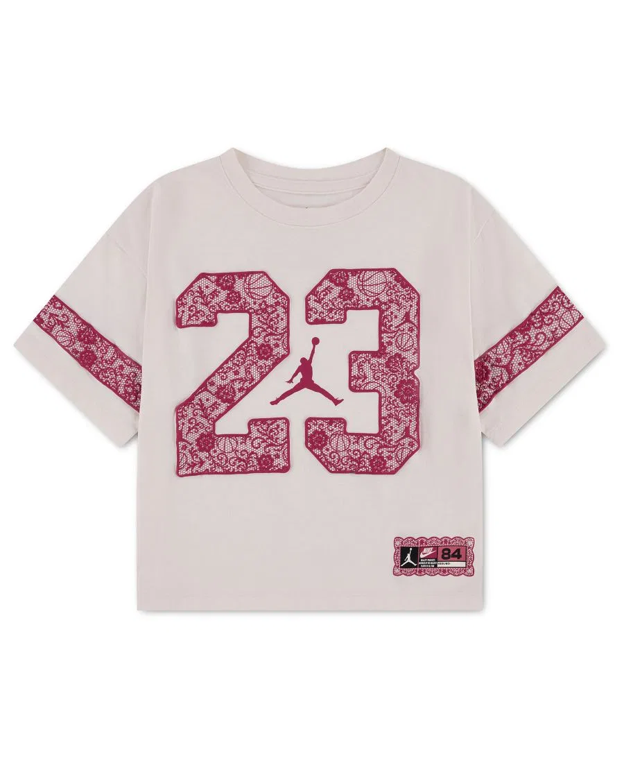 Футболка оверсайз с кружевным принтом Lace 23 Jordan, Chalk