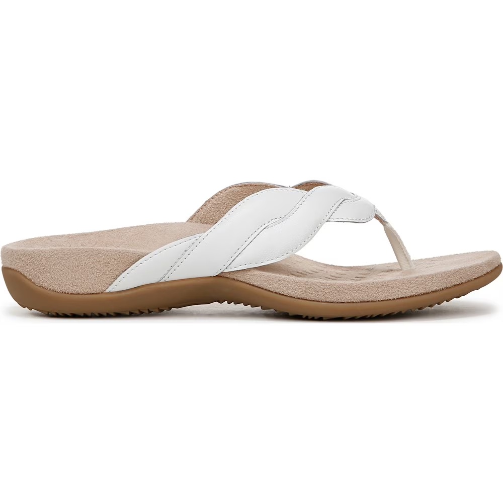 Женские шлепанцы Bella braid flip flop от Vionic, white leather