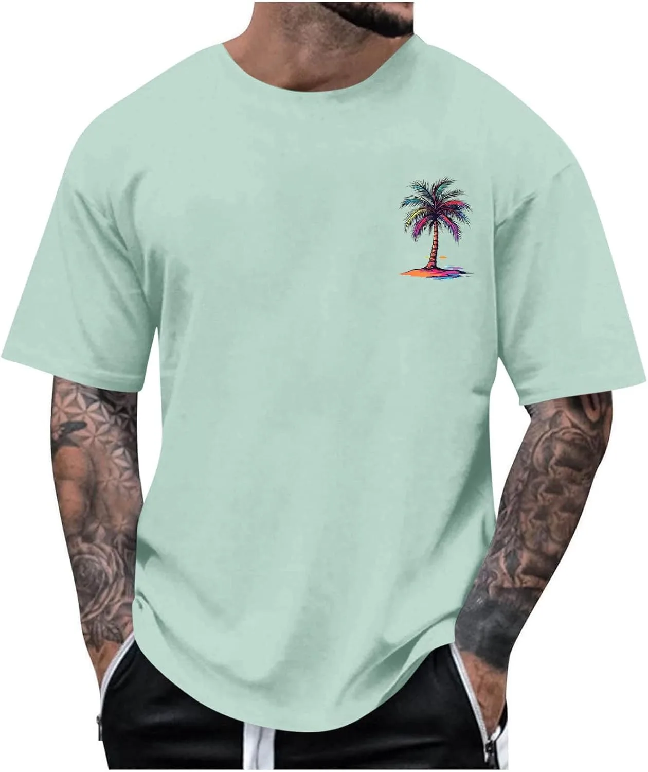 

Футболка для мужчин с принтом кокосовой пальмы Xiaojmake