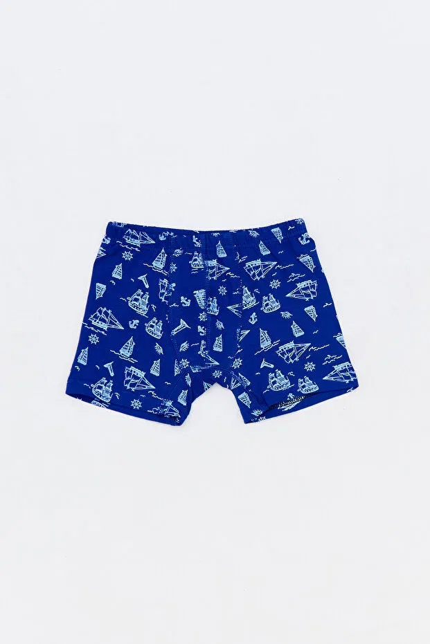 Детские боксеры для мальчиков с принтом Sailing printed Fulla Moda, Navy Blue — фото 4