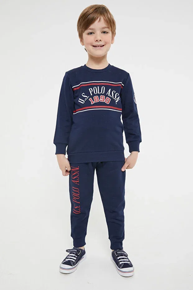 Детский спортивный комплект для мальчиков с принтом U.S. Polo Assn., Navy Blue