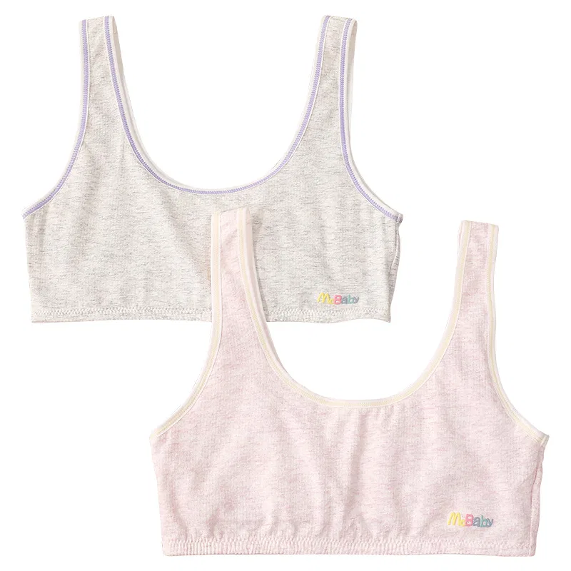 Детский бюстгальтер мягкий 2-пак Red bean, Light Grey + Light Pink