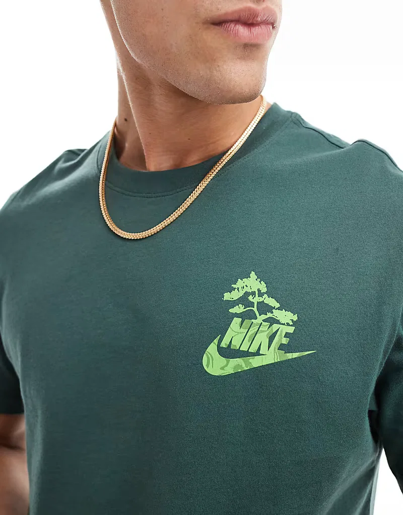 Футболка Nike Slow Your Sole с графическим принтом, темно-зеленый — фото 2