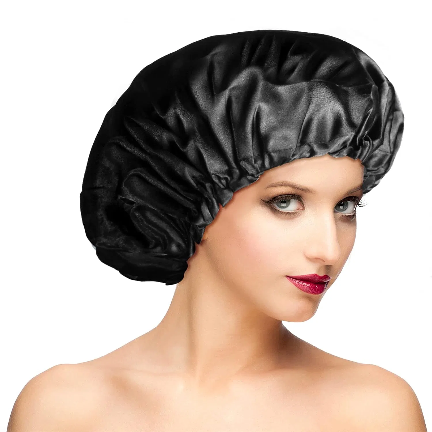 Шапочка для душа, большая регулируемая, Fishent, 1 шт, X-Large, Black