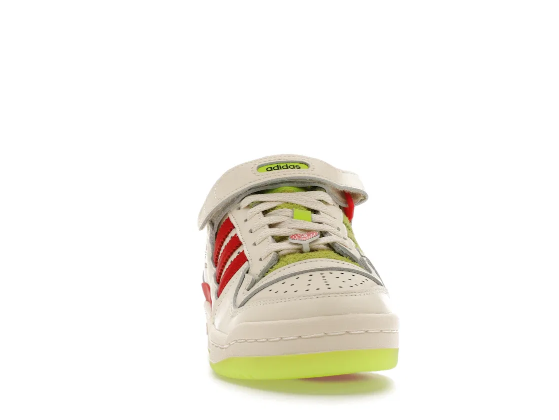 Детские кроссовки Lifestyle Adidas Forum Low The Grinch (2023), Cream White/Collegiate Red/Solar Slime — фото 2