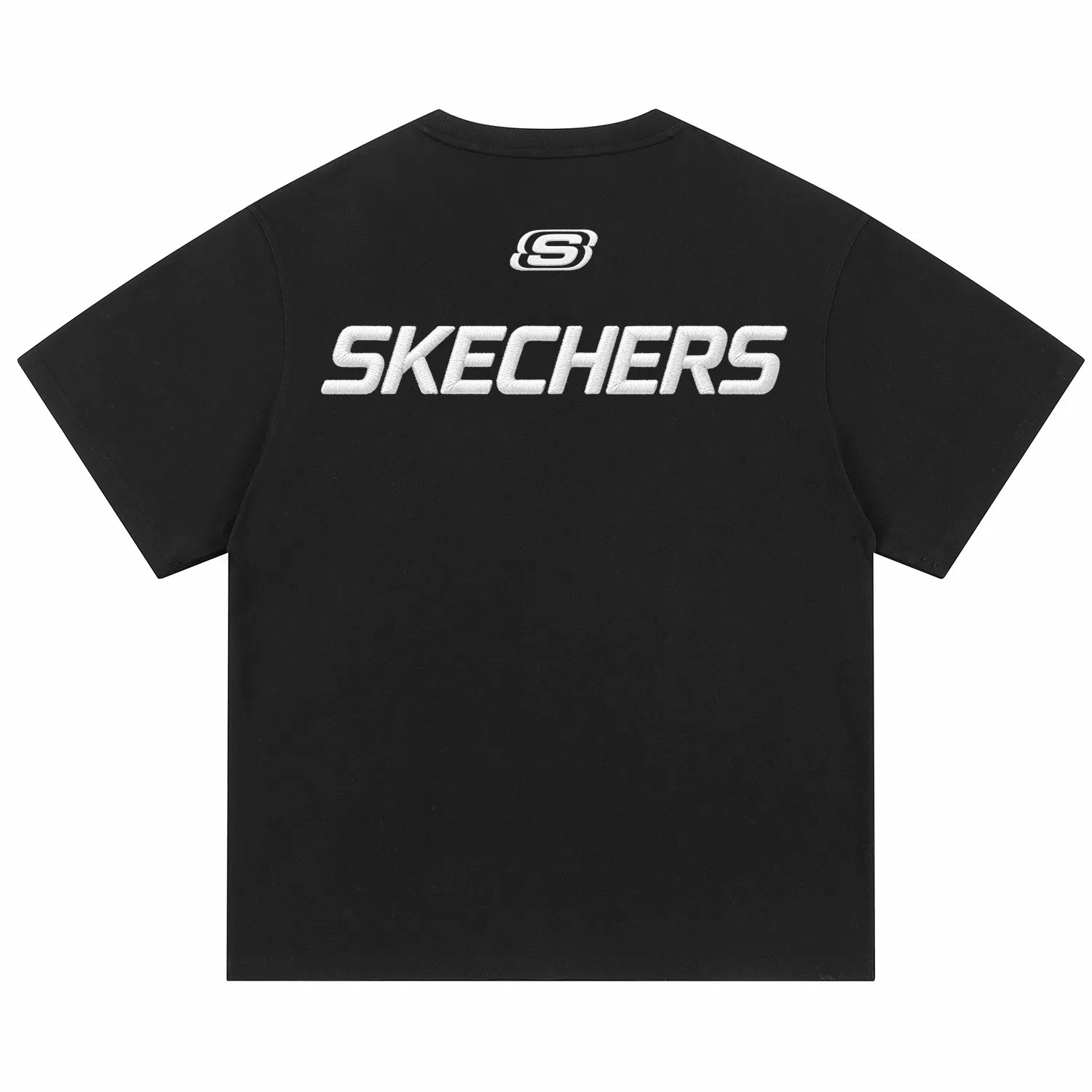 Детская футболка с прямым кроем Black-White Embroidery Skechers