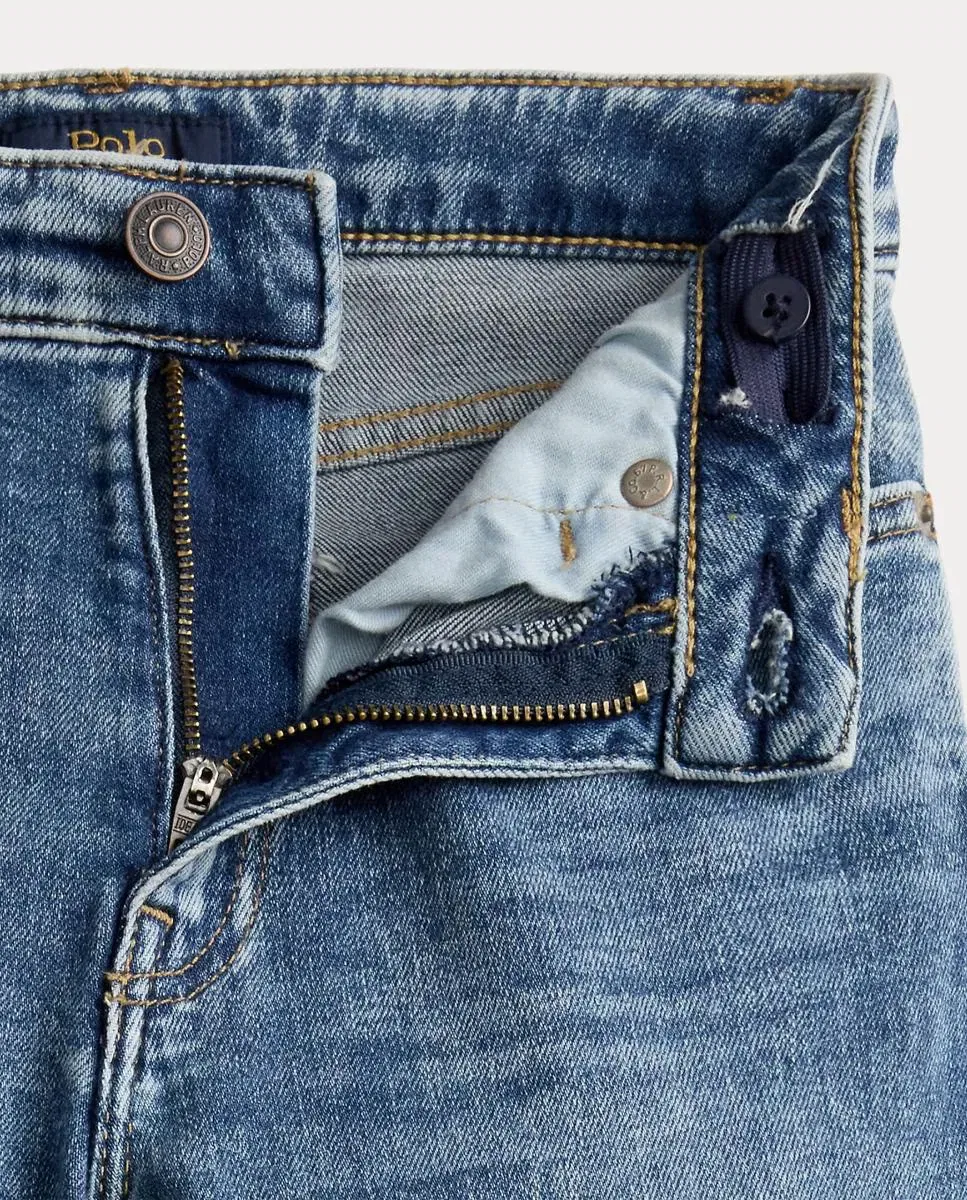 Детские джинсы для девочек клеш с эластичным денимом Polo Ralph Lauren, Azul — фото 3