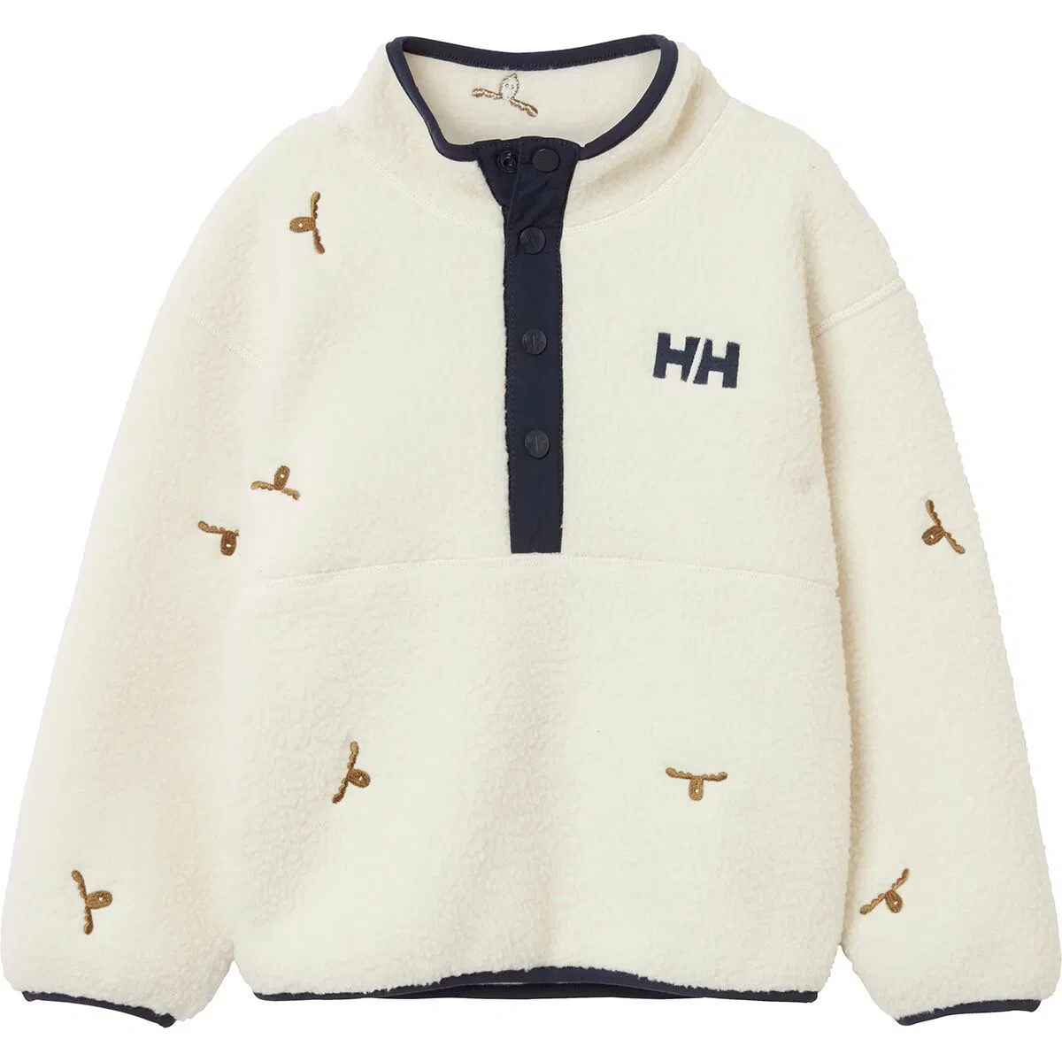 Детский свитер на пуговицах Frosty Pile Sweater Helly Hansen, Cream Little Moose Embroidery