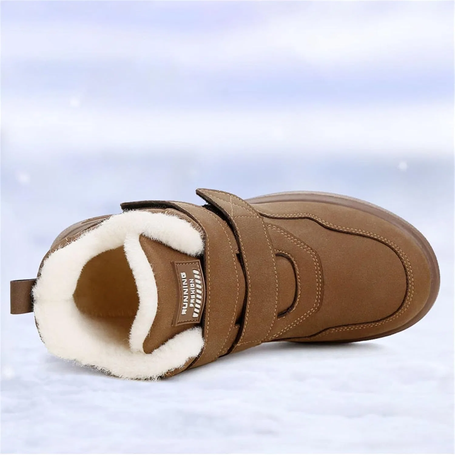 Детские зимние ботинки на флисе для мальчиков и девочек, Brown — фото 3