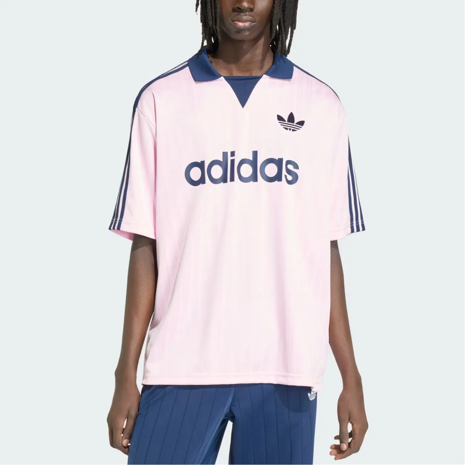 Футболка с отложным воротником Adidas Originals, Transparent Pink — фото 3
