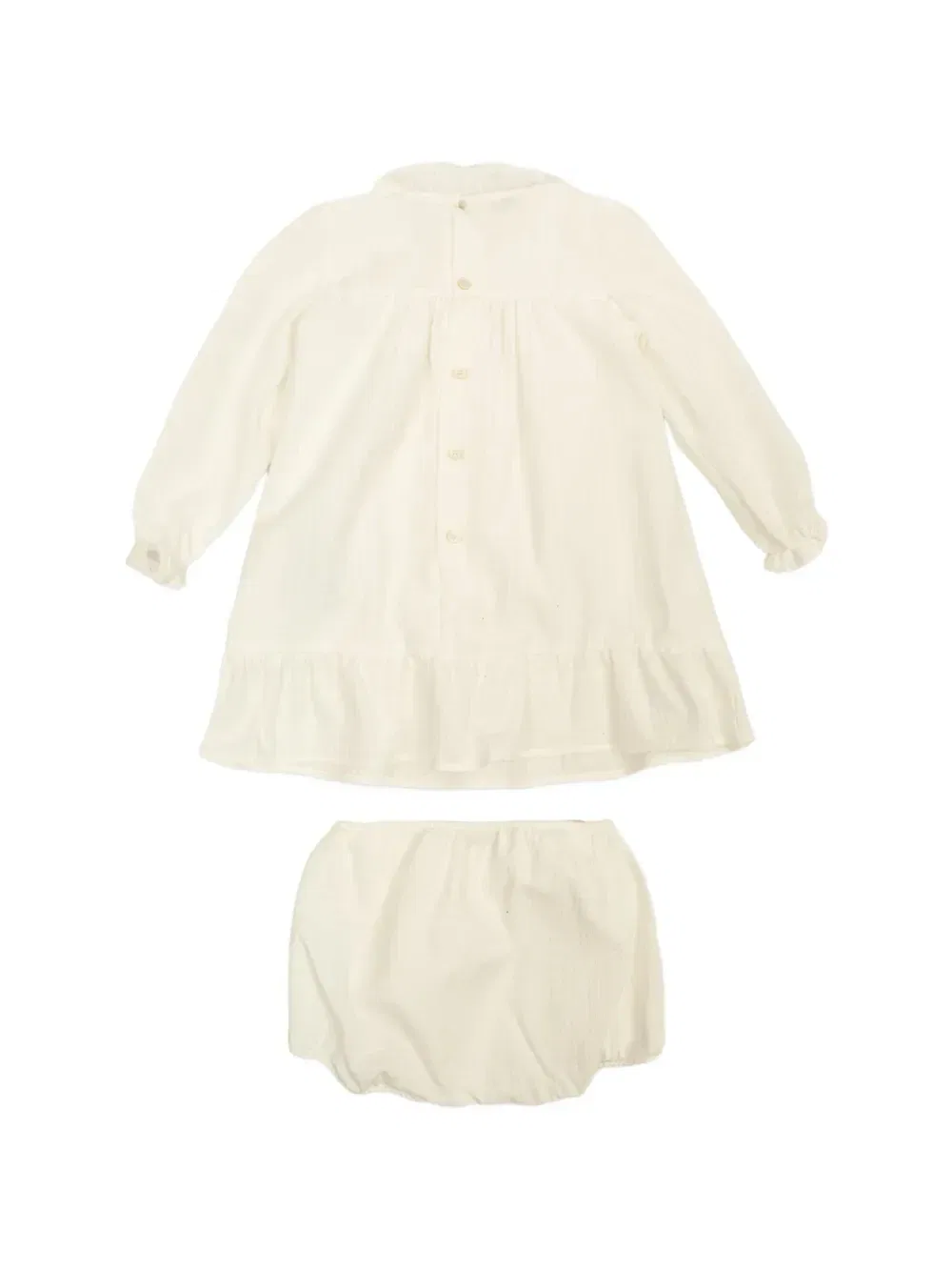 Комплект из платья с длинными рукавами и оборками Versace Kids, белый — фото 2