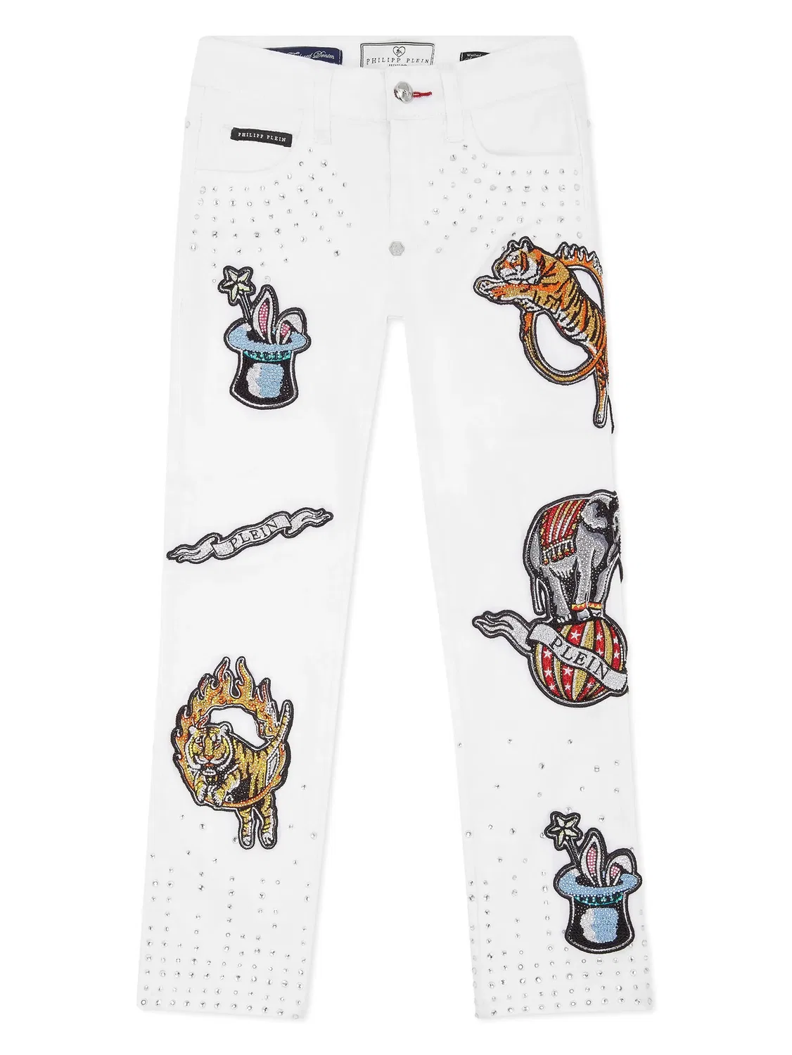 Джинсы с аппликацией Philipp Plein, белый
